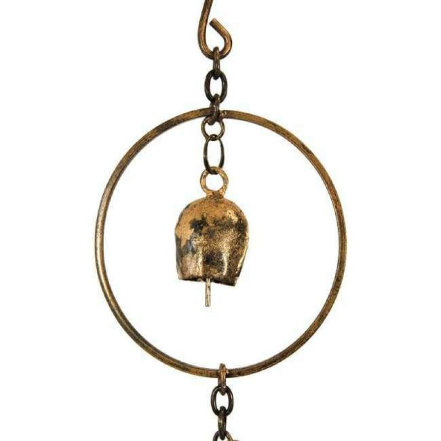 * Ancient Graffiti Lawn & Garden Bell Rain Chain, Copper | Lawn & Garden