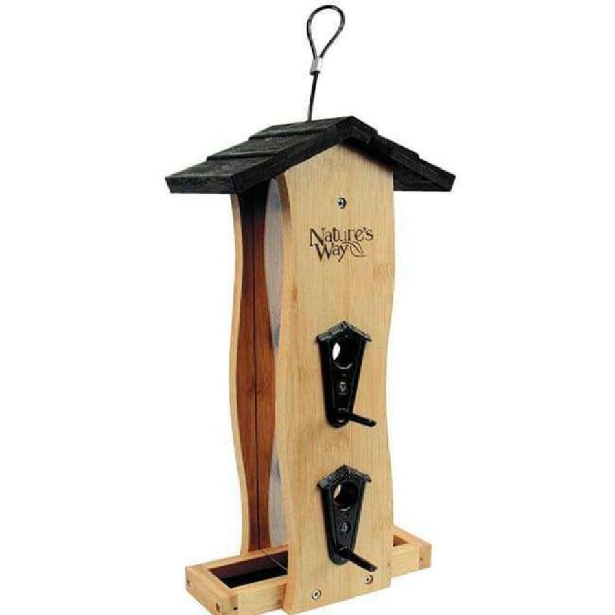 * Nature'S Way Hanging Feeders Bamboo Vertical Wave Hopper Bird Feeder | Bird Feeders