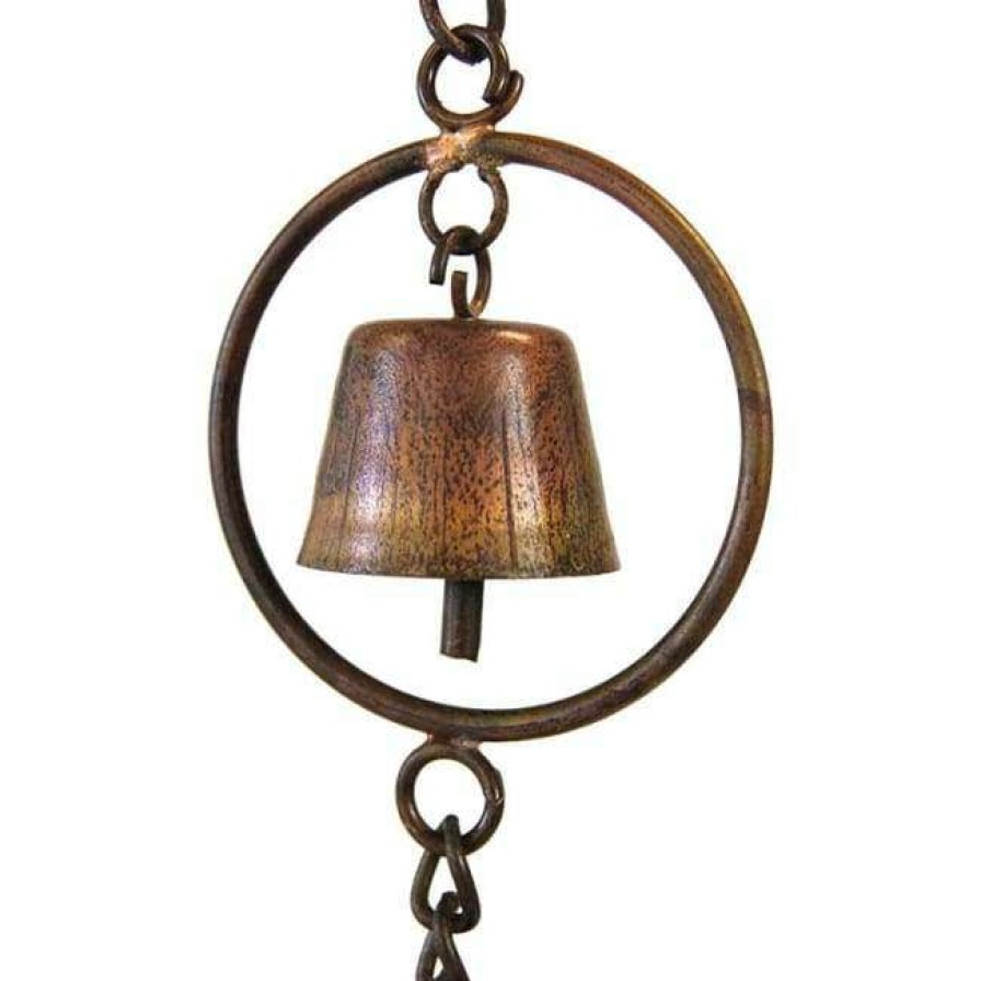 * Ancient Graffiti Lawn & Garden Pine Cones And Bells Rain Chain, Flamed Copper | Lawn & Garden