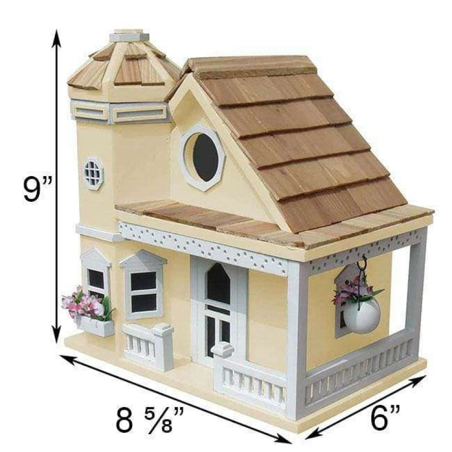 * Home Bazaar Flower Pot Cottage Yellow Bird House | Bird Houses