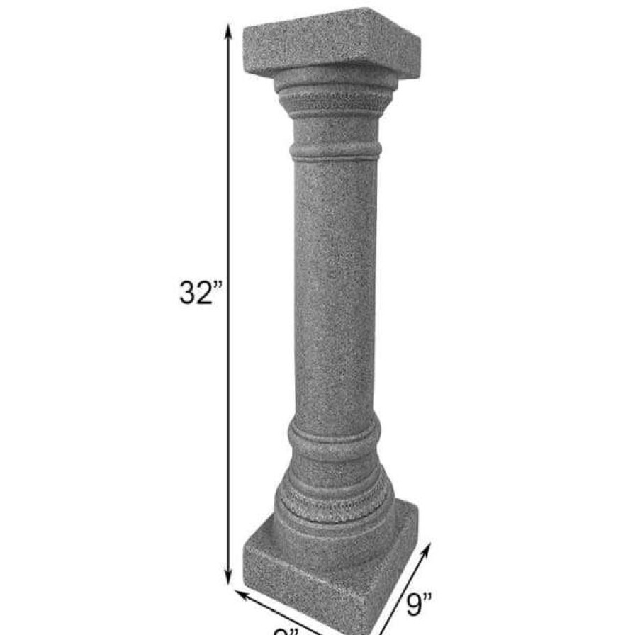 * Emsco Group Lawn & Garden Greek Column Pedestal, Granite Colored, 32 H | Lawn & Garden