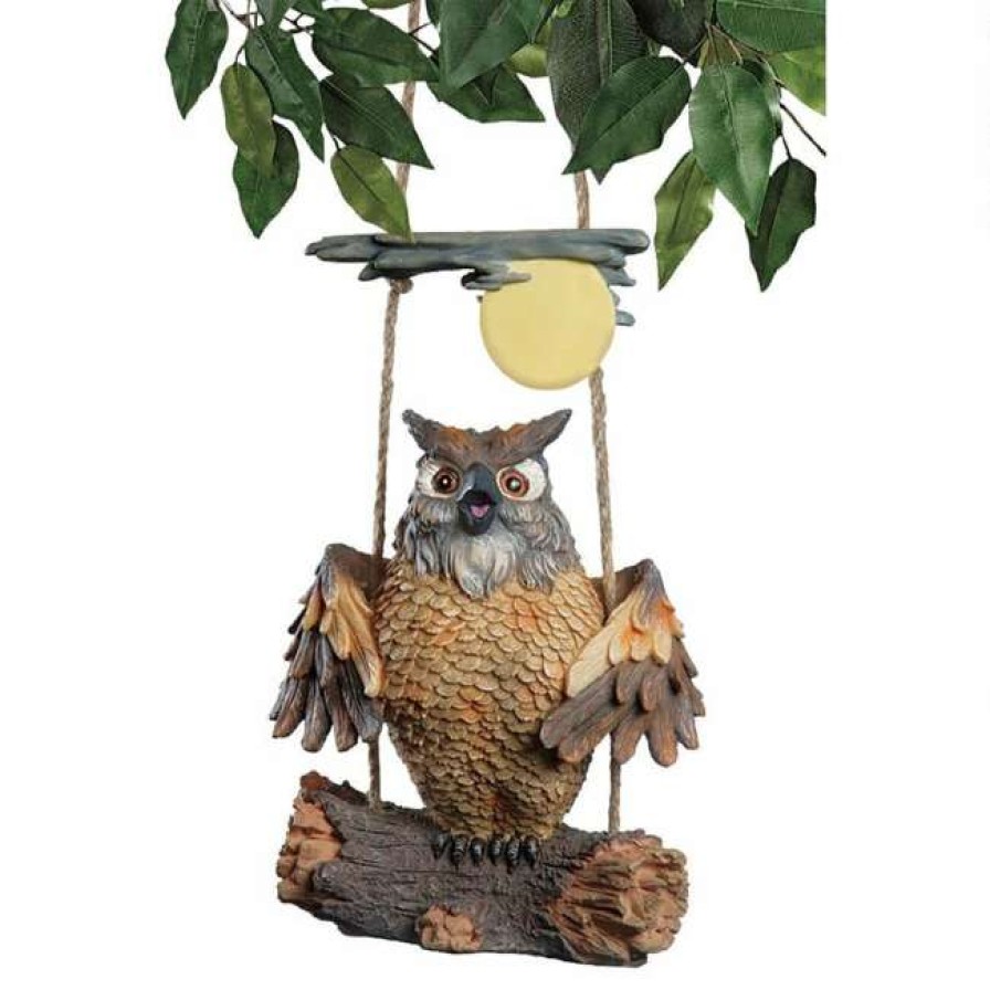 * Design Toscano Howie The Hoot Owl Swinging Sculpture | Lawn & Garden