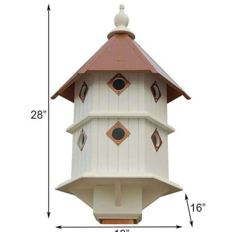 * A Wing And A Prayer Chateau Bird House With Hammered Copper Colored Metal Roof Decorative Houses | Bird Houses