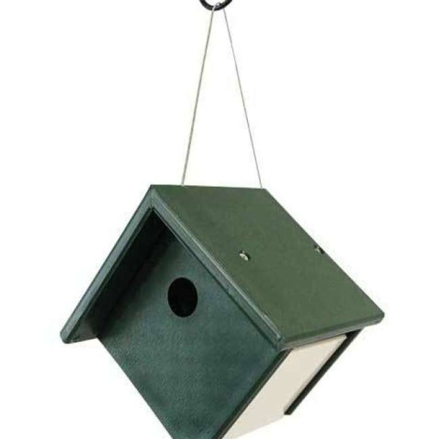 * Songbird Essentials Wren House, Hunter Green & Ivory | Bird Houses