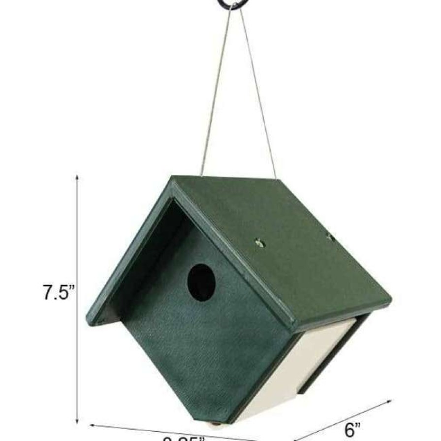 * Songbird Essentials Wren House, Hunter Green & Ivory | Bird Houses