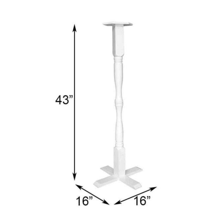 * Home Bazaar Bird House Accessories White Novelty Pedestal With Ground Auger 43 Tall | Bird Houses