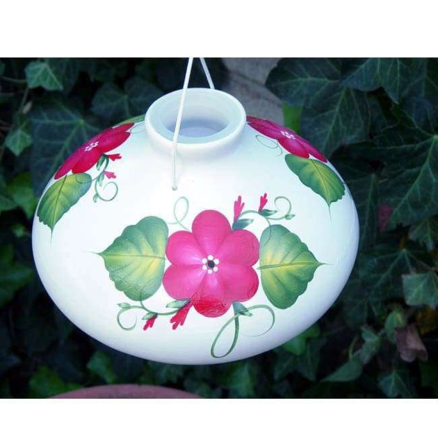 * Lone Wolf Feeders Hummingbird Feeders Red Posy Ceramic Large Hummingbird Feeder | Bird Feeders