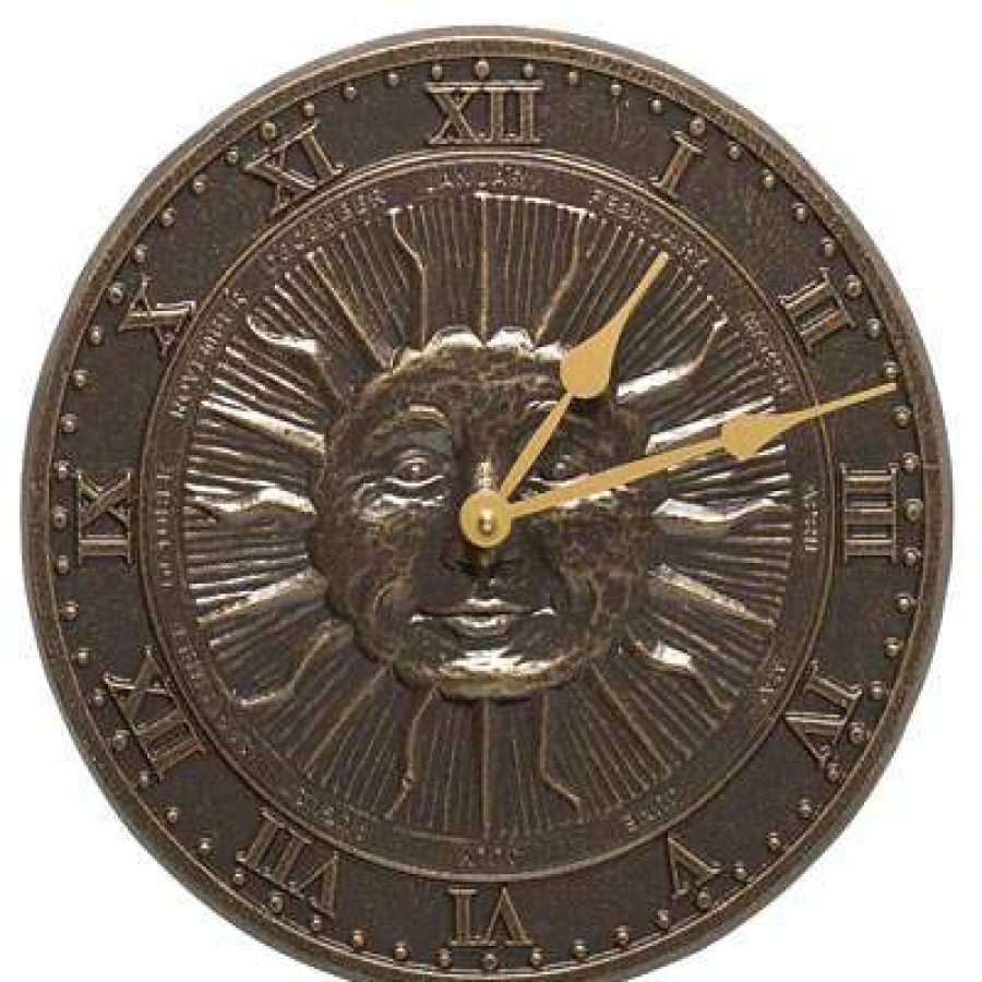 * Whitehall Products Sunface French Bronze 12 Clock Lawn & Garden | Lawn & Garden