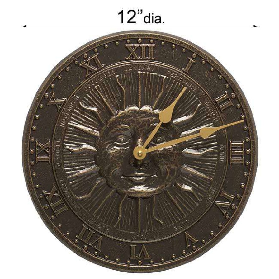 * Whitehall Products Sunface French Bronze 12 Clock Lawn & Garden | Lawn & Garden