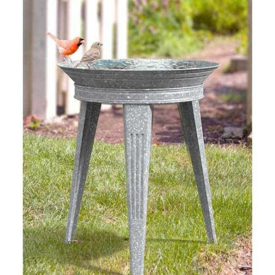 * Panacea Products Vintage Galvanized Metal Bird Bath And Stand | Bird Baths