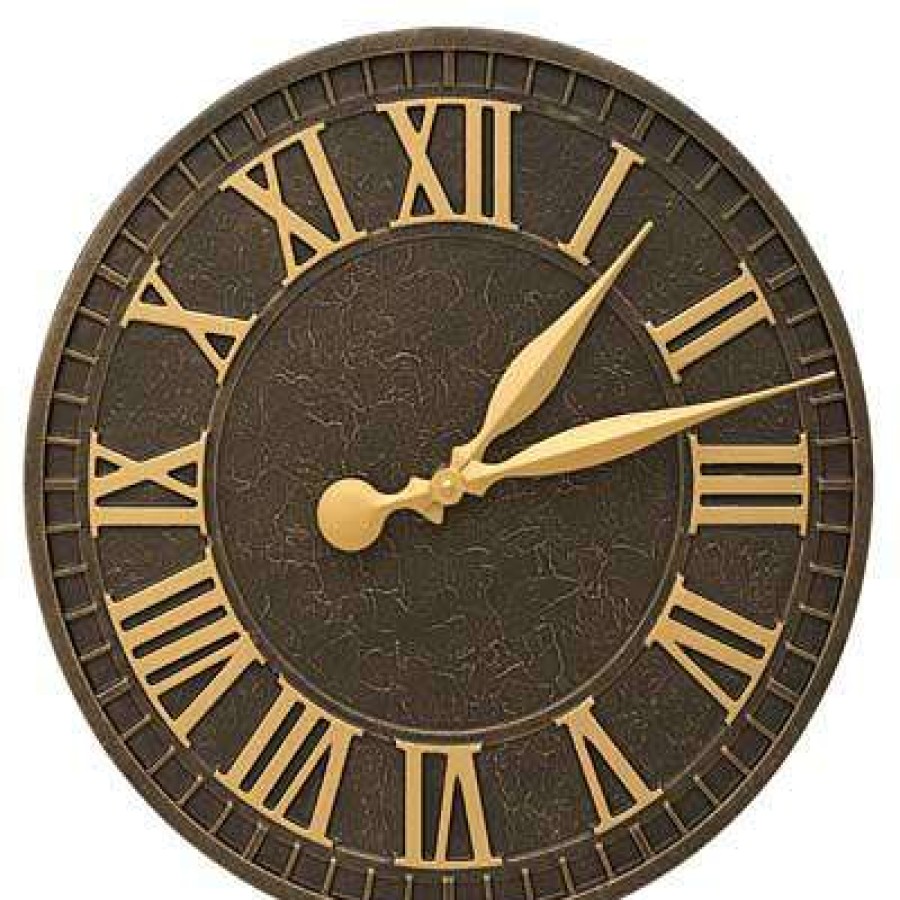 * Whitehall Products Geneva Aged Bronze 16 Aluminum Wall Clock Lawn & Garden | Lawn & Garden