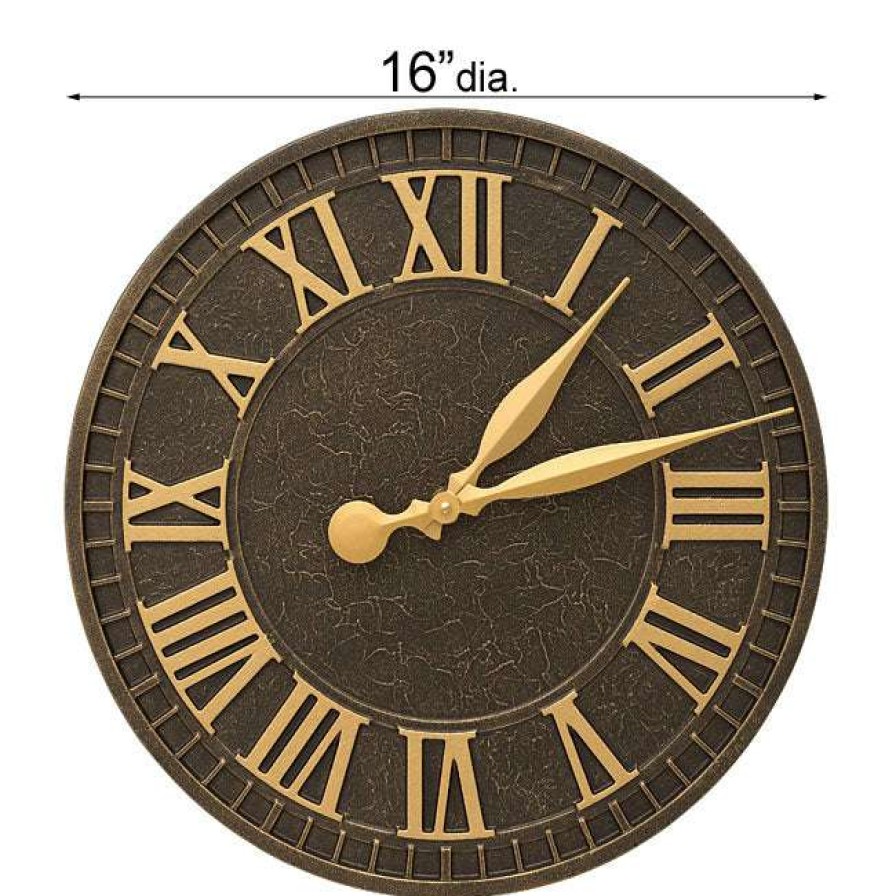 * Whitehall Products Geneva Aged Bronze 16 Aluminum Wall Clock Lawn & Garden | Lawn & Garden