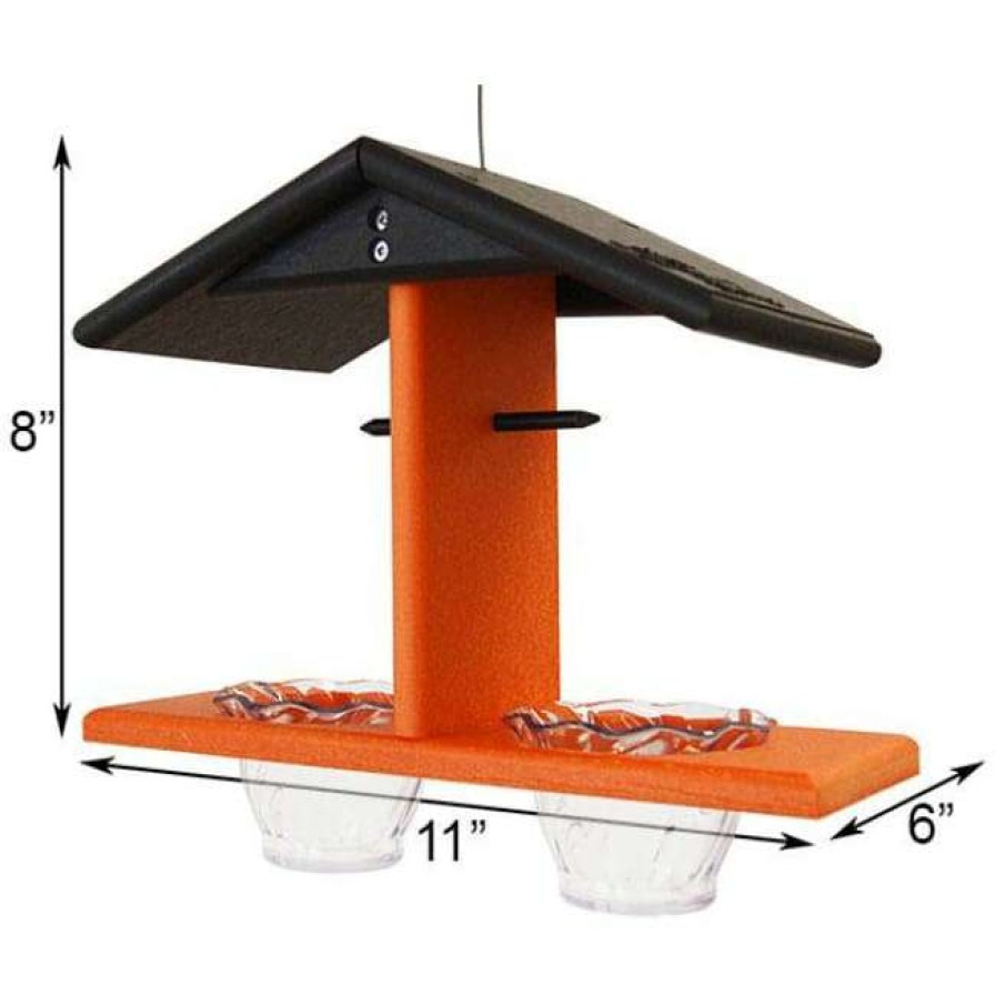 * Green Meadow Houses & Feeders Black And Orange Recycled Plastic Double Oriole Feeder Hanging Feeders | Bird Feeders