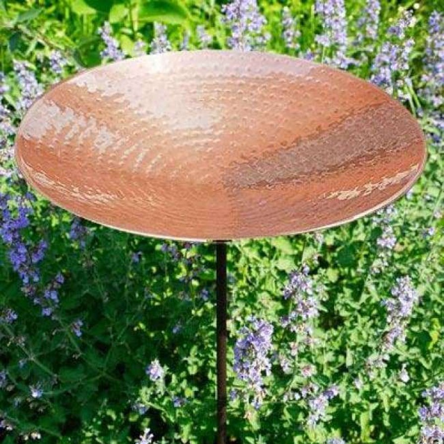 * Achla Standing Bird Baths Polished Copper Metal Bird Bath And Stake | Bird Baths