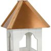 * Home Bazaar Post / Pole Mounted Feeders Madison Hanging Platform Bird Feeder With Copper Roof | Bird Feeders