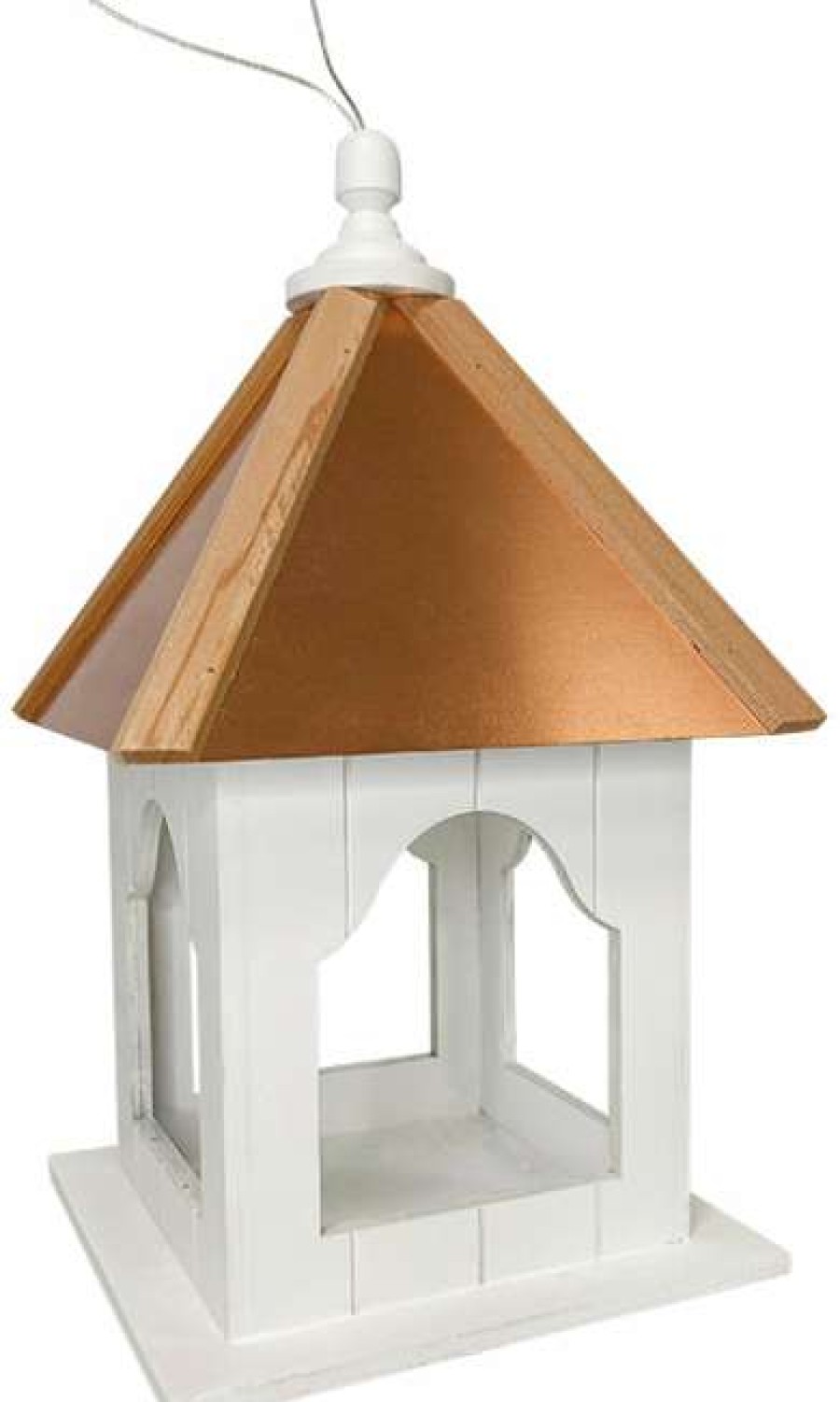 * Home Bazaar Post / Pole Mounted Feeders Madison Hanging Platform Bird Feeder With Copper Roof | Bird Feeders