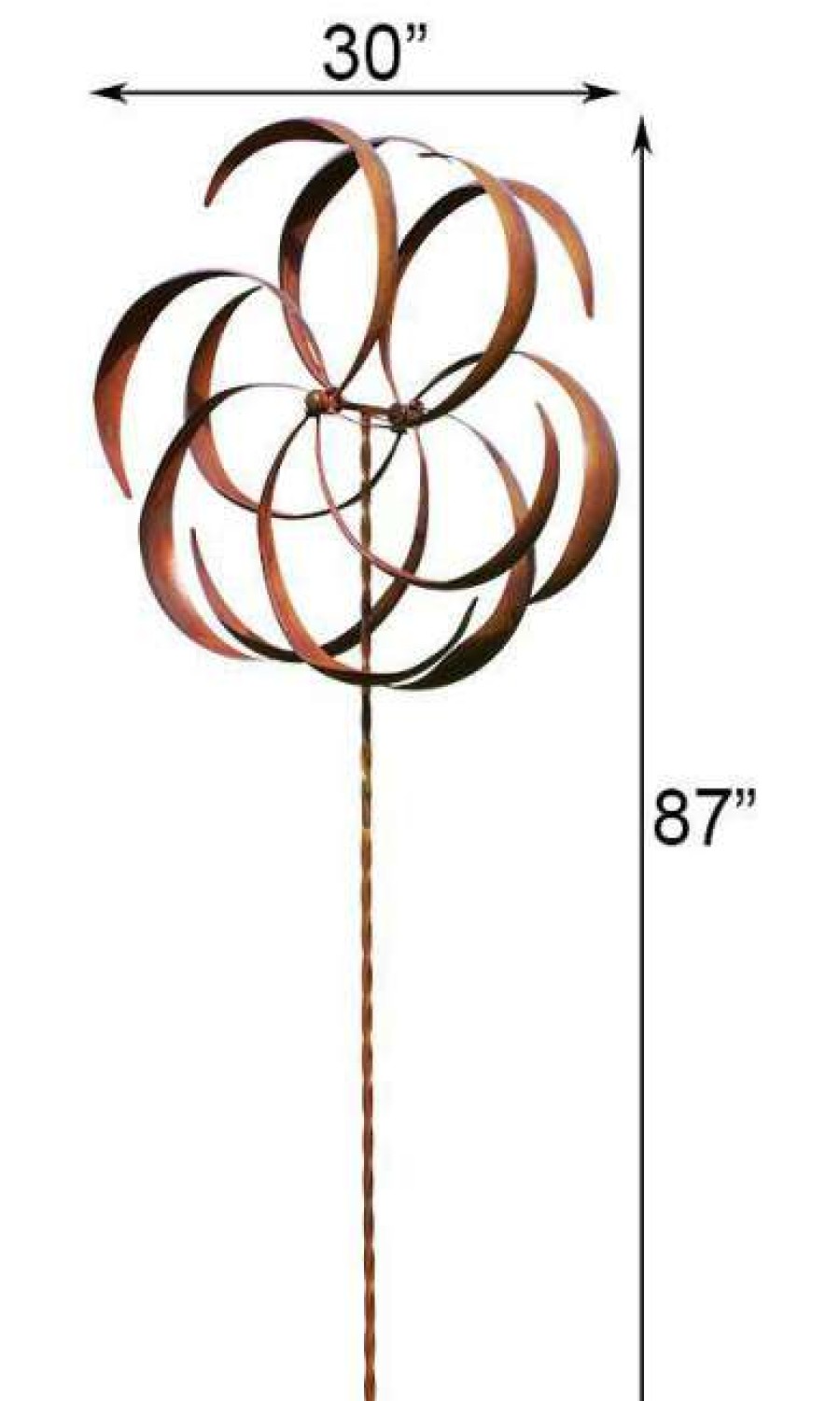 * Ancient Graffiti Kinetic Dual Flower Copper Colored 87 Spinner Lawn & Garden | Lawn & Garden