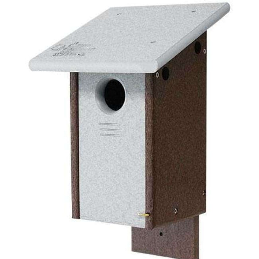 * Green Meadow Houses & Feeders Polywood Gray And Brown Recycled Plastic Bluebird House Post / Pole Mounted Houses | Bird Houses