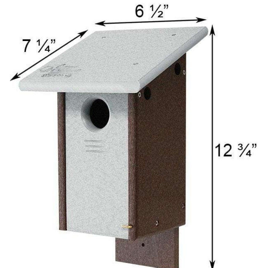 * Green Meadow Houses & Feeders Polywood Gray And Brown Recycled Plastic Bluebird House Post / Pole Mounted Houses | Bird Houses