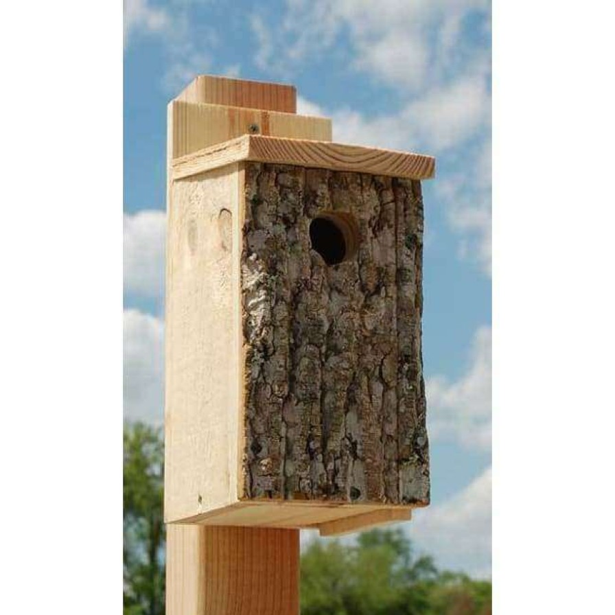 * Uncle Dunkel Bark Clad Bluebird House Post / Pole Mounted Houses | Bird Houses