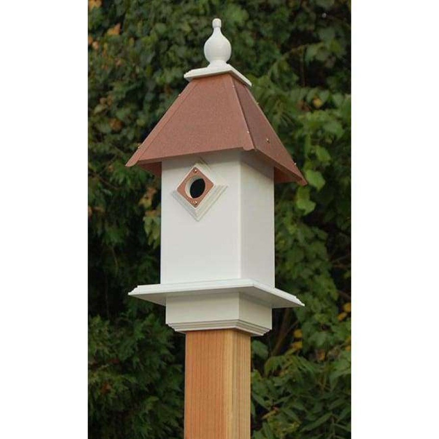 * A Wing And A Prayer Classic Bluebird House With Hammered Copper Colored Metal Roof Decorative Houses | Bird Houses