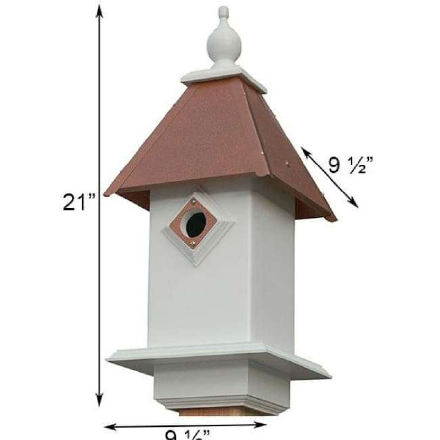 * A Wing And A Prayer Classic Bluebird House With Hammered Copper Colored Metal Roof Decorative Houses | Bird Houses