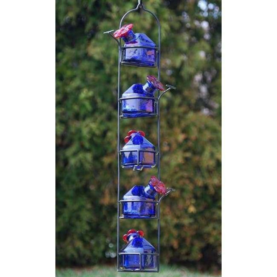 * Parasol Hummingbird Feeders Lunch Pail Hummingbird Feeder, Tall, Blue | Bird Feeders