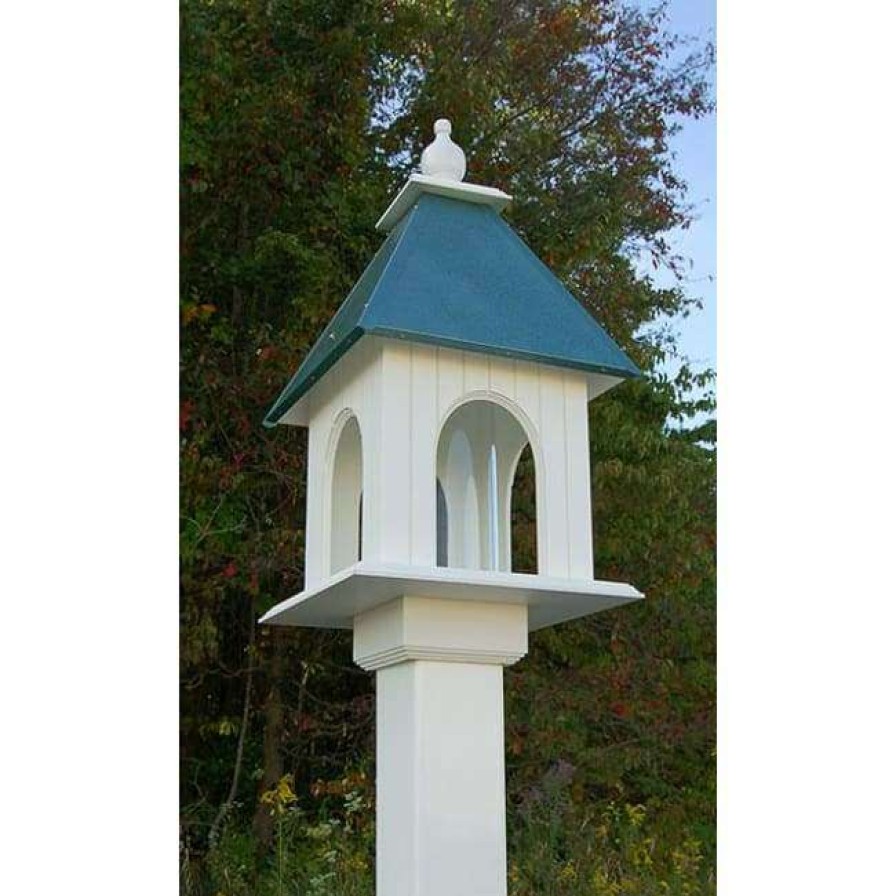 * A Wing And A Prayer Decorative Feeders Dogwood Bird Feeder With Verdigris Roof | Bird Feeders