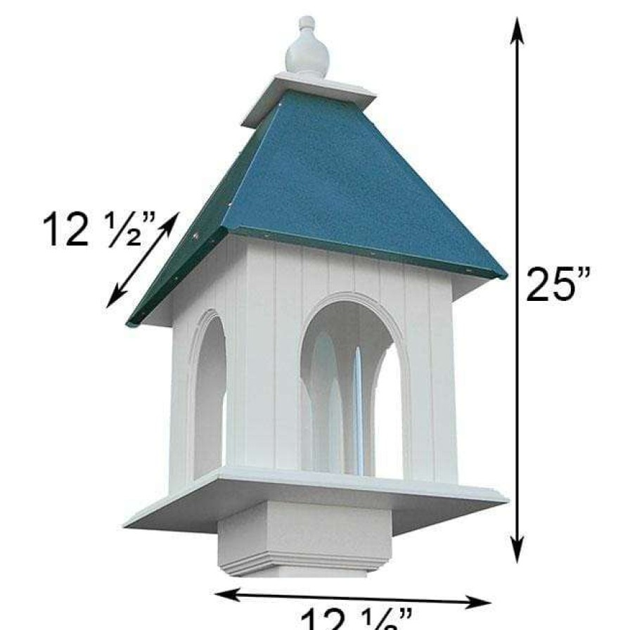 * A Wing And A Prayer Decorative Feeders Dogwood Bird Feeder With Verdigris Roof | Bird Feeders