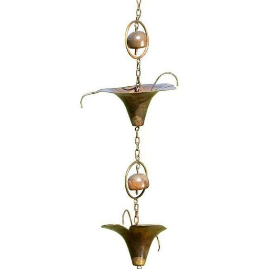 * Ancient Graffiti Calla Lilies And Bells Rain Chain Lawn & Garden | Lawn & Garden