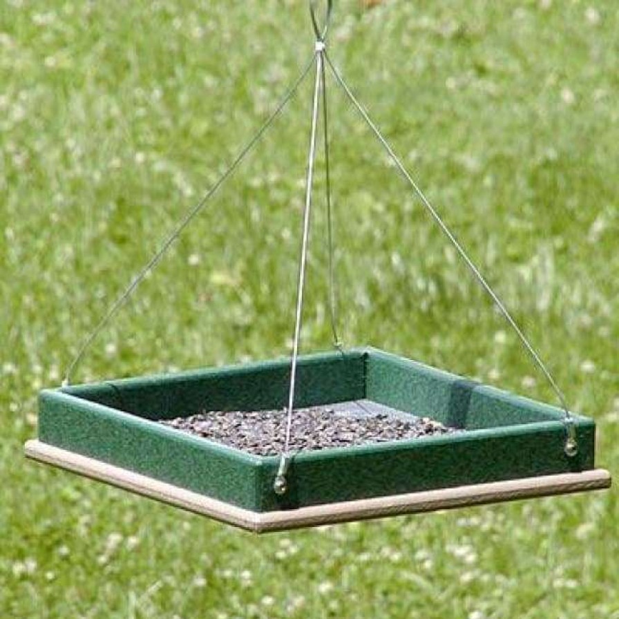 * Songbird Essentials Hanging Platform Green And Brown Bird Feeder, Small Hanging Feeders | Bird Feeders