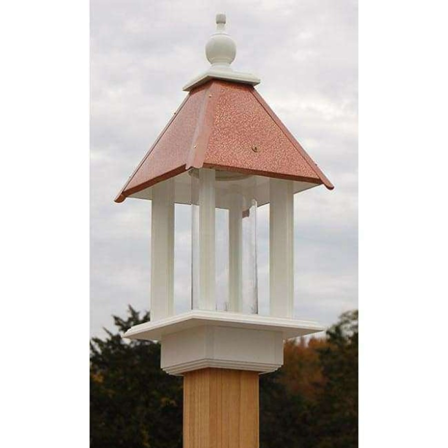 * A Wing And A Prayer Pavilion Bird Feeder With Hammered Copper Colored Metal Roof Decorative Feeders | Bird Feeders