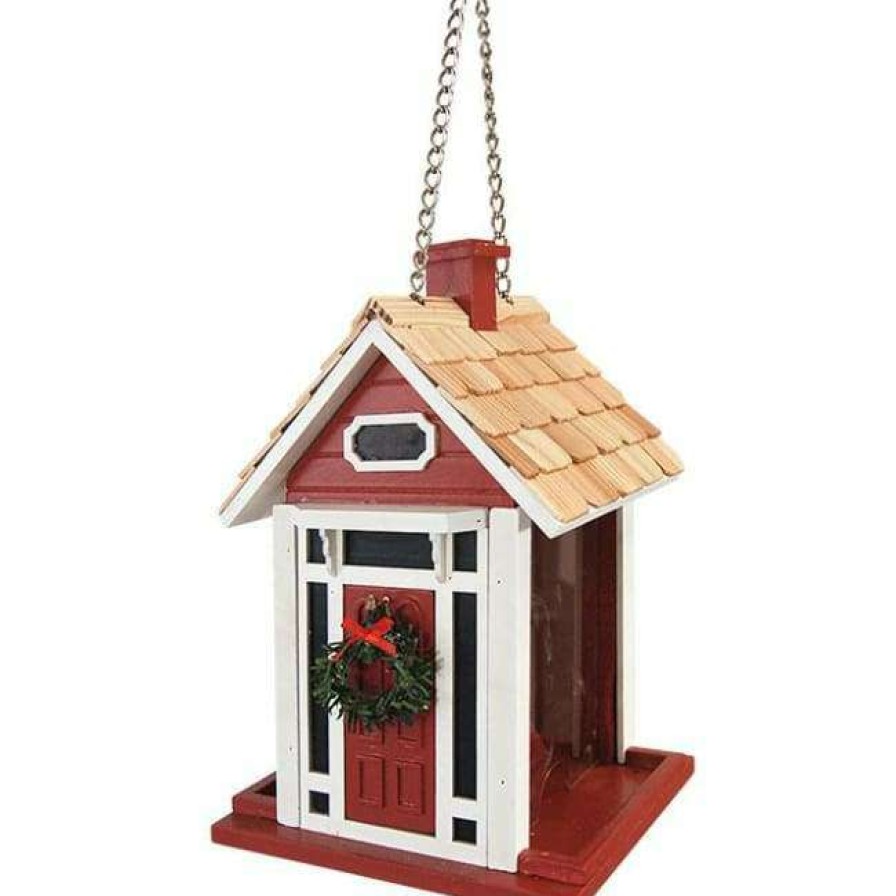 * Home Bazaar Bellport Cottage Holiday Red Bird Feeder | Bird Feeders