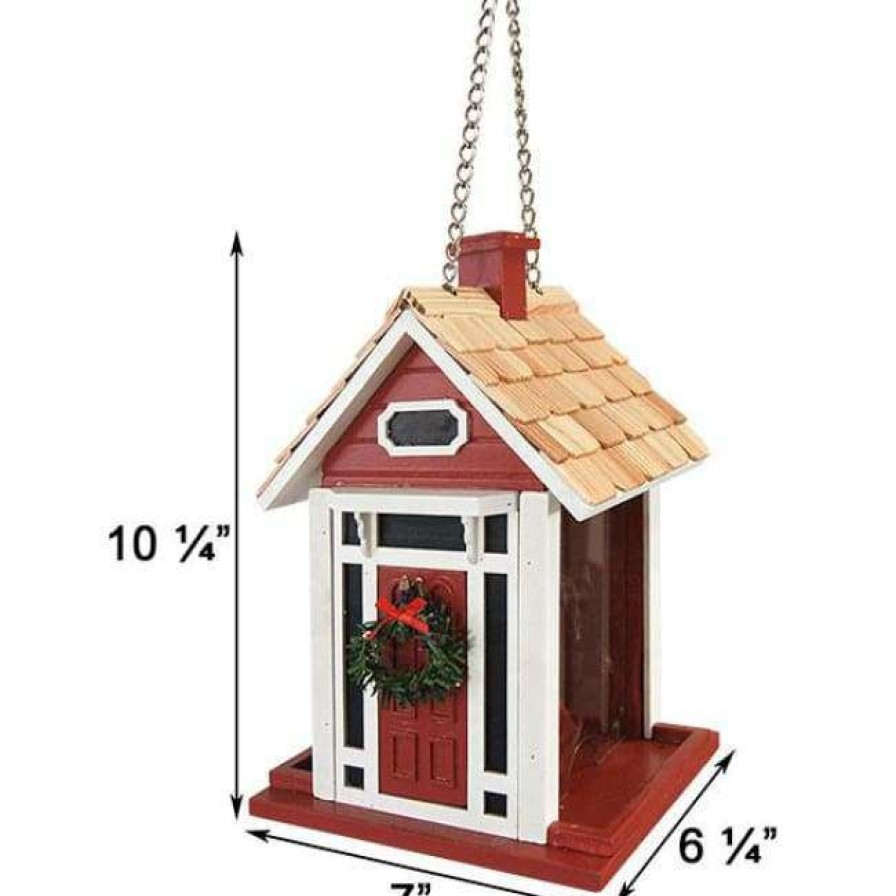 * Home Bazaar Bellport Cottage Holiday Red Bird Feeder | Bird Feeders