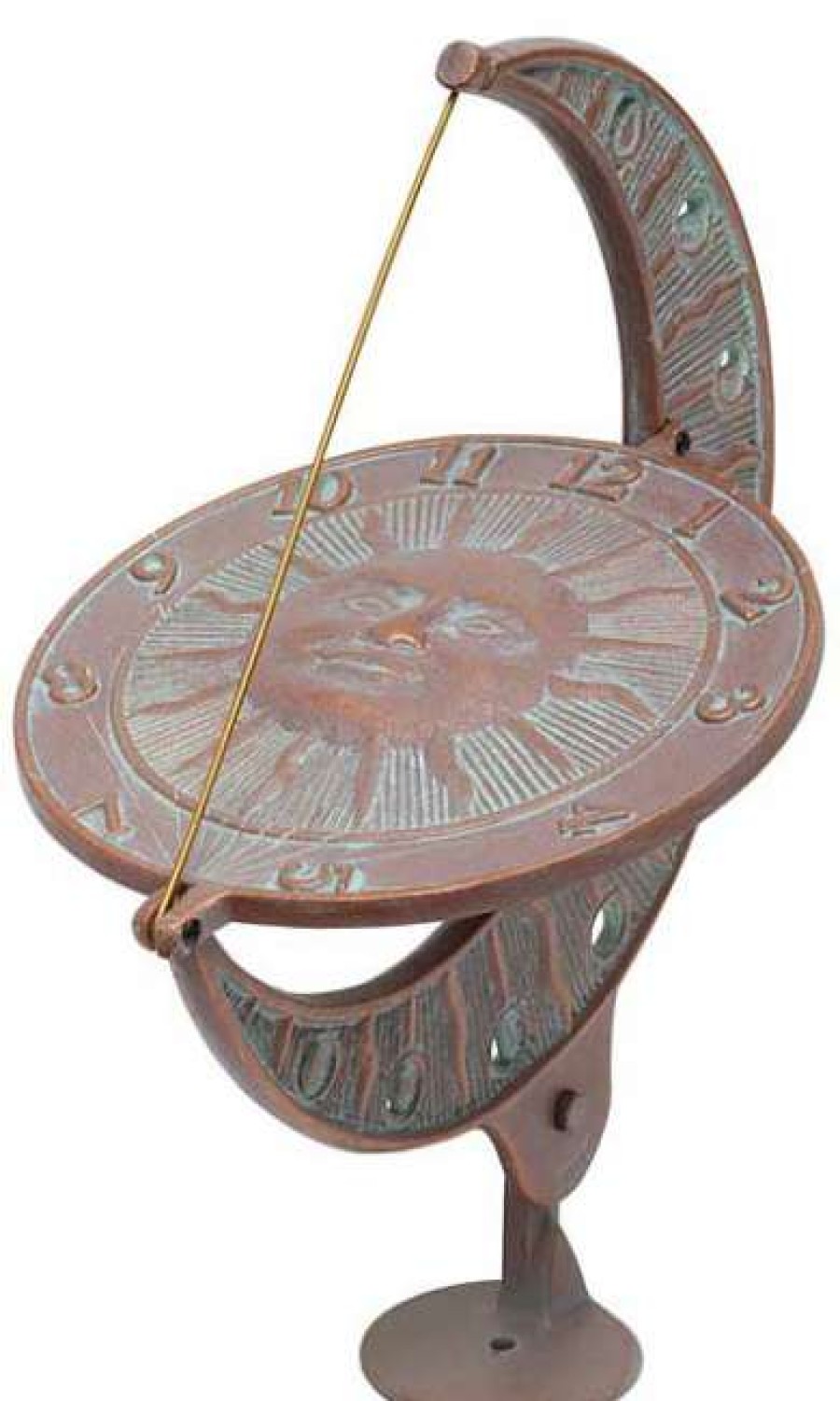 * Whitehall Products Sun And Moon Copper Verdi 12 Aluminum Sundial Lawn & Garden | Lawn & Garden