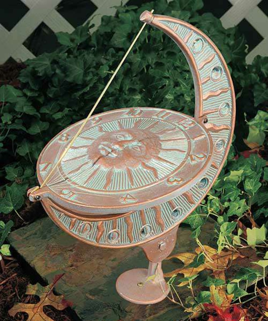 * Whitehall Products Sun And Moon Copper Verdi 12 Aluminum Sundial Lawn & Garden | Lawn & Garden