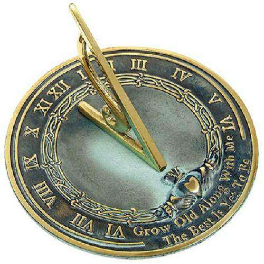 * Rome Industries Grow Old With Me Brass Verdigris 10 Sundial | Lawn & Garden