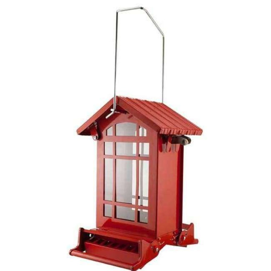 * Heritage Farms Chateau Squirrel Resistant Weight Sensitive Red Bird Feeder Hanging Feeders | Bird Feeders