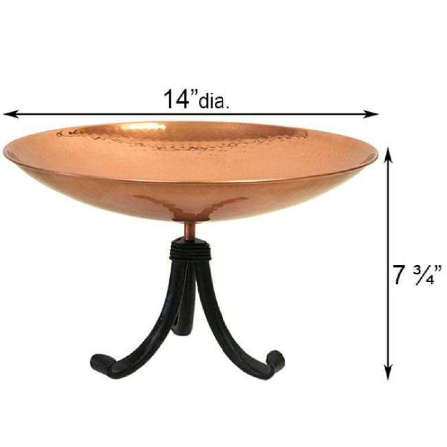 * Achla Ground Bird Baths Copper Plated Metal Bird Bath With Tripod Stand | Bird Baths