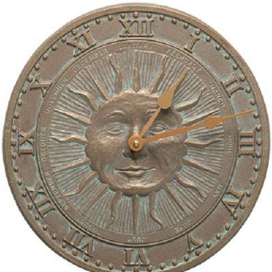 * Whitehall Products Sunface Copper Verdi 12 Clock Lawn & Garden | Lawn & Garden