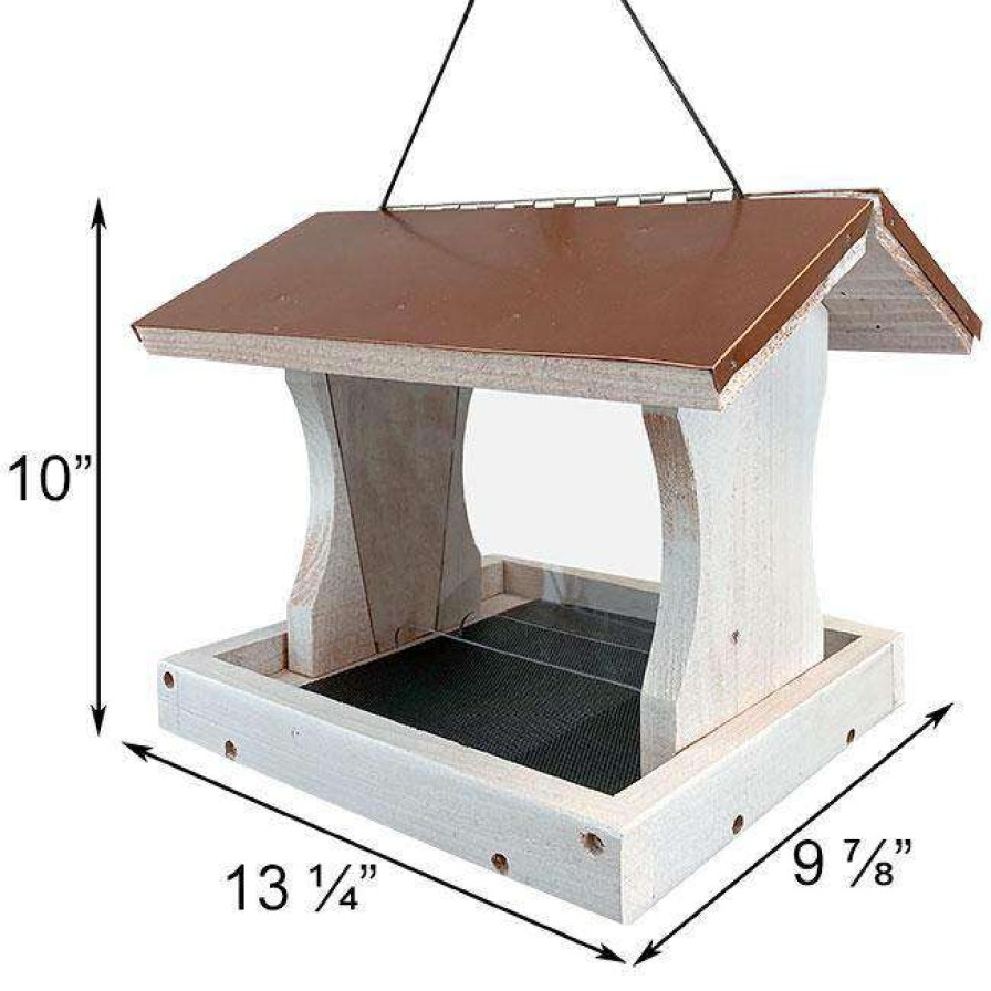 * Woodlink Audubon Nantucket White Copper Colored Roof Ranch Bird Feeder | Bird Feeders