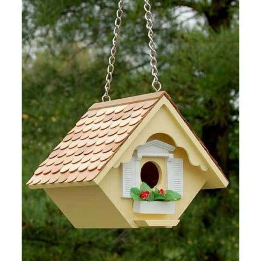 * Home Bazaar Little Hanging Yellow Wren House Decorative Houses | Bird Houses