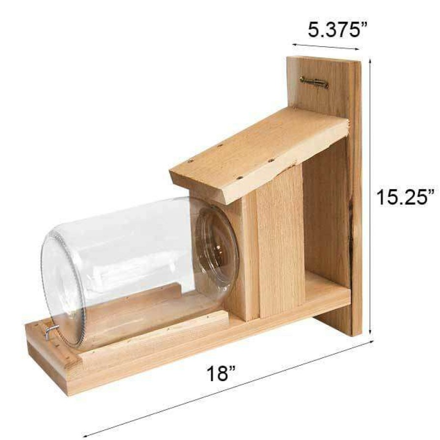 * Songbird Essentials Wooden Squirrel Jar Feeder Squirrels | Squirrels