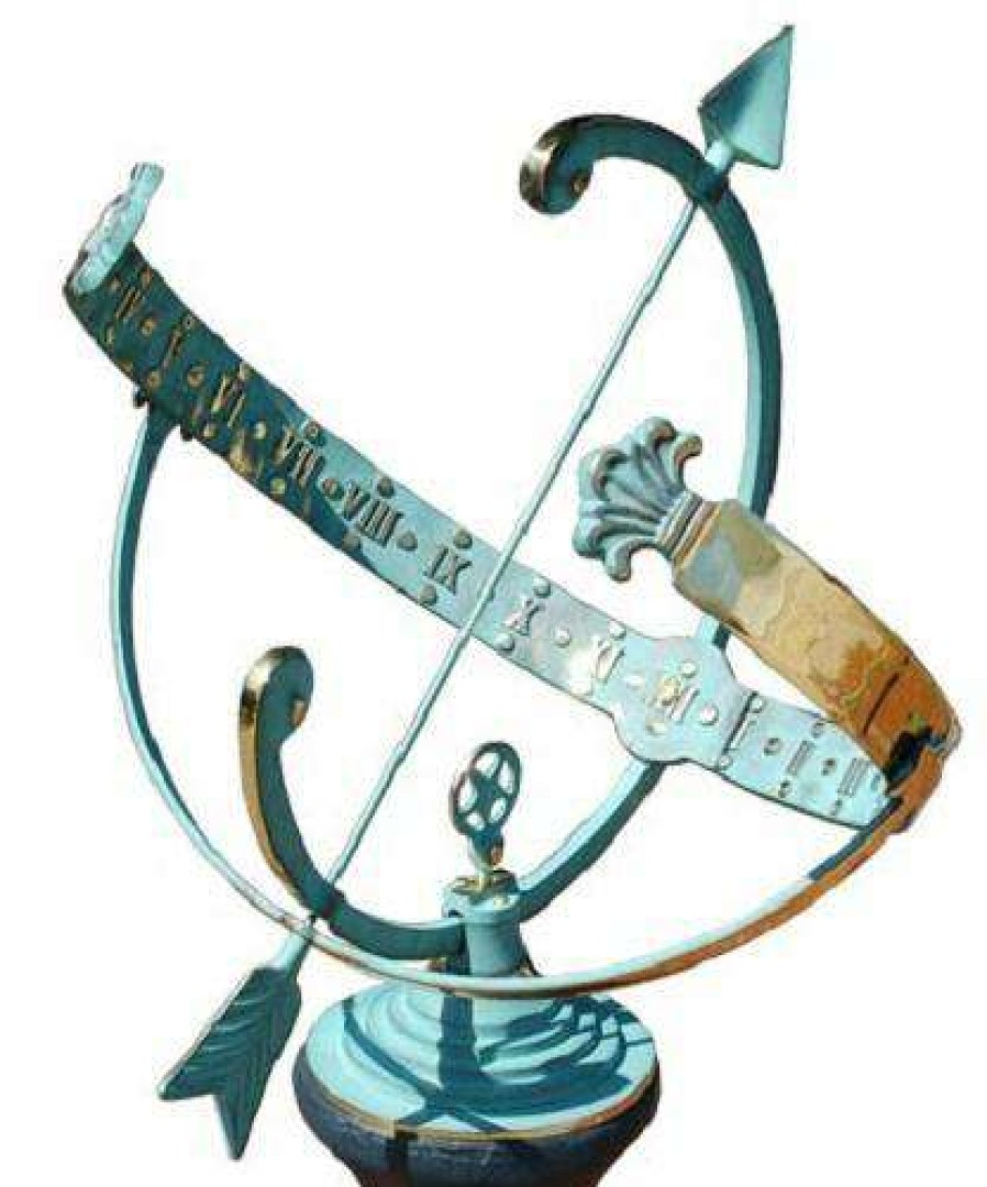 * Rome Industries Armillary Brass Verdigris 18 Sundial With Star | Lawn & Garden