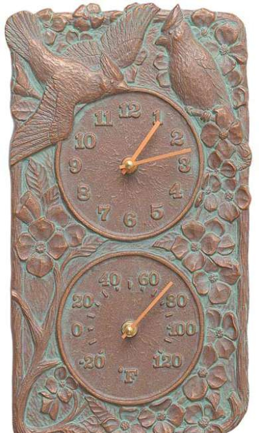 * Whitehall Products Lawn & Garden Cardinal Copper Verdi 13.5 Clock & Thermometer | Lawn & Garden