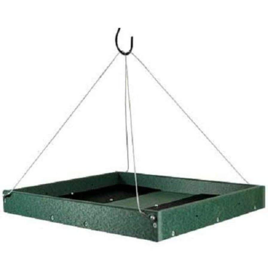 * Songbird Essentials Hanging Platform Green Bird Feeder, Large Hanging Feeders | Bird Feeders