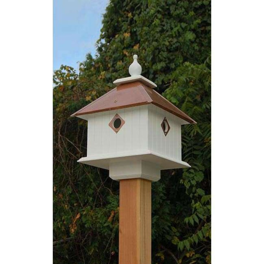 * A Wing And A Prayer Decorative Houses Carriage Bird House With Hammered Copper Colored Metal Roof | Bird Houses