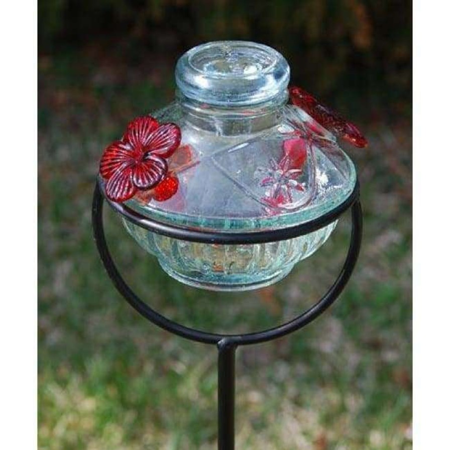 * Parasol Pot De Creme Staked Hummingbird Feeder, Clear | Bird Feeders