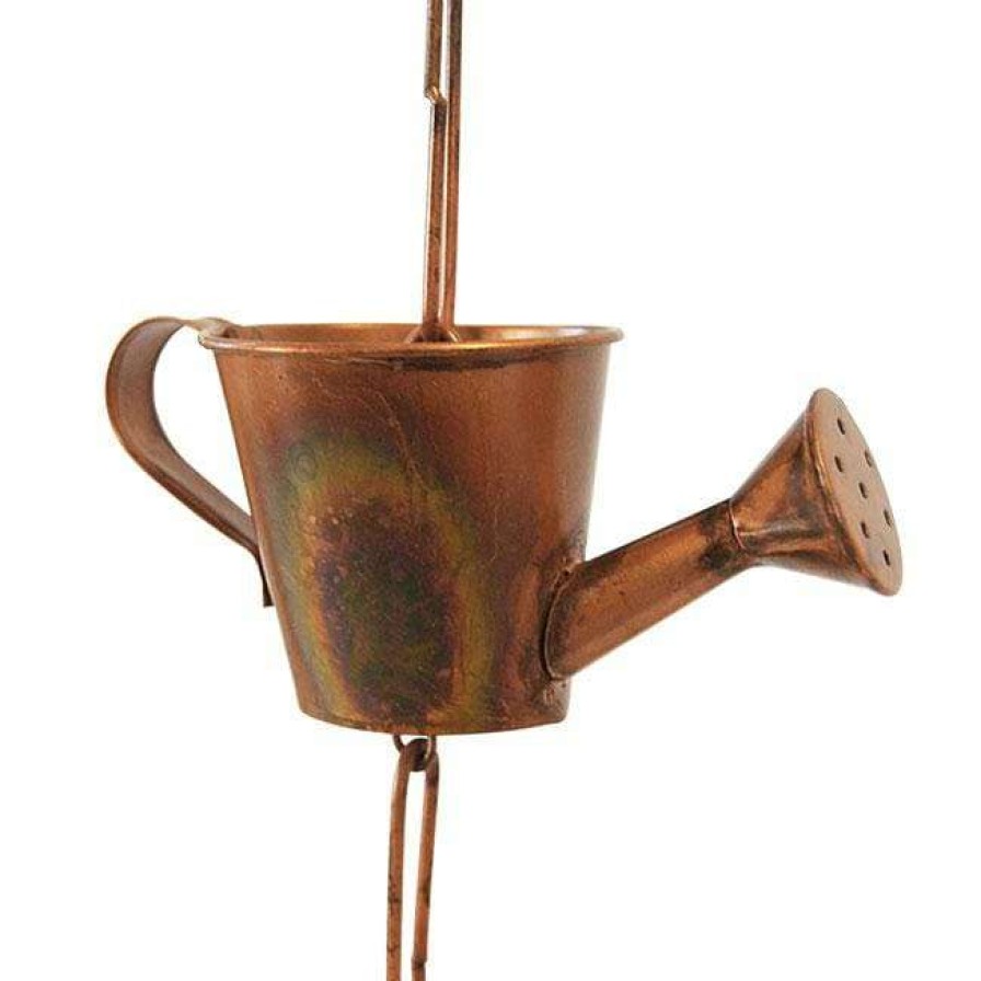 * Ancient Graffiti Watering Can Copper Rain Chain | Lawn & Garden