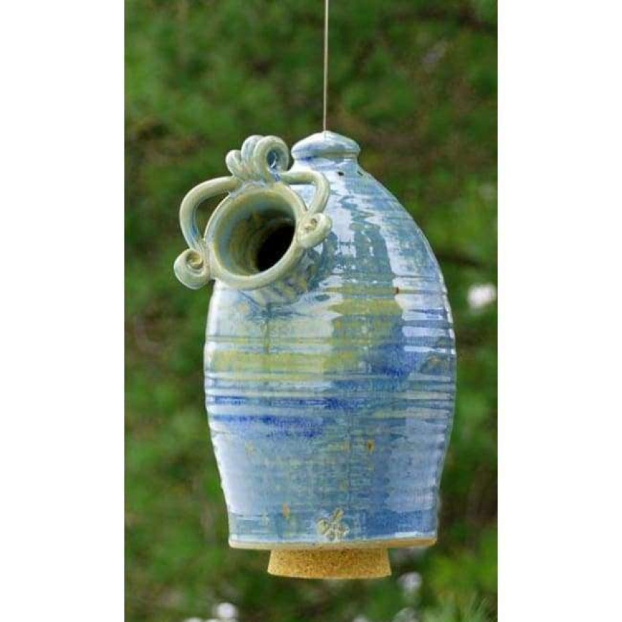 * Anthony Stoneware Hanging Houses Ceramic Hanging French Blue Bluebird House | Bird Houses